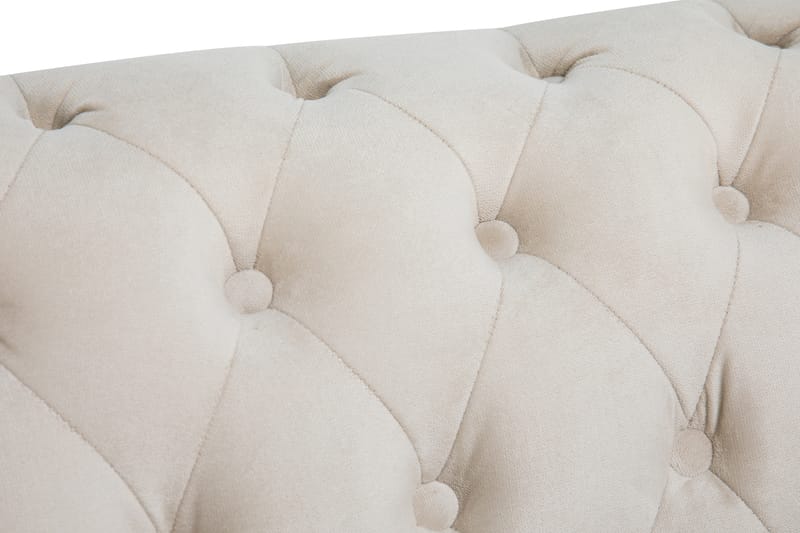 Chesterfield Deluxe Sammetssoffa 2-sits - Beige - 2 sits soffa - Chesterfield soffa - Sammetssoffa