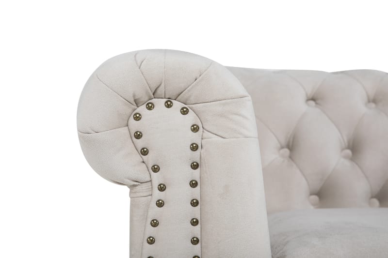 Chesterfield Deluxe Sammetssoffa 2-sits - Beige - 2 sits soffa - Chesterfield soffa - Sammetssoffa