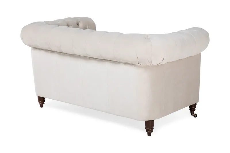 Chesterfield Deluxe Sammetssoffa 2-sits - Beige - Möbler - Soffa - Sammetssoffa