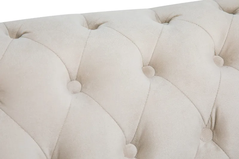 Chesterfield Deluxe Sammetssoffa 2-sits - Beige - Möbler - Soffa - Sammetssoffa