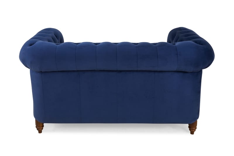 Chesterfield Deluxe Sammetssoffa 2-sits - Petrolblå - 2 sits soffa - Chesterfield soffa - Sammetssoffa