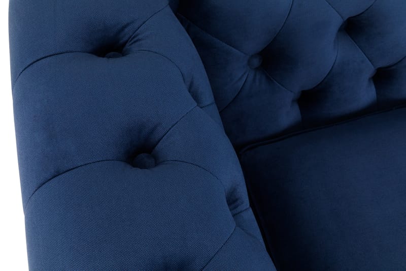 Chesterfield Deluxe Sammetssoffa 2-sits - Petrolblå - Möbler - Soffa - Sammetssoffa