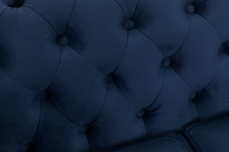 Chesterfield Deluxe Sammetssoffa 2-sits - Petrolblå - Möbler - Soffa - Sammetssoffa