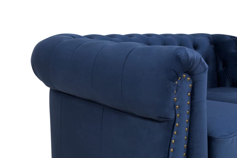 Chesterfield Deluxe Sammetssoffa 2-sits - Petrolblå - Möbler - Soffa - Sammetssoffa