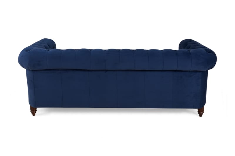 Chesterfield Deluxe Sammetssoffa 3-sits - Petrolblå - Möbler - Soffa - Sammetssoffa