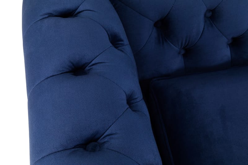Chesterfield Deluxe Sammetssoffa 3-sits - Petrolblå - Möbler - Soffa - Sammetssoffa