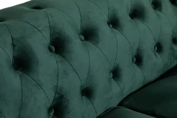 Chesterfield Lyx 2-sits Liten sammetssoffa - Djup soffa 160 cm bred - Grön - Möbler - Soffa - 2 sits soffa
