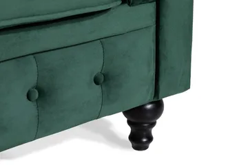 Chesterfield Lyx 2-sits Liten sammetssoffa - Djup soffa 160 cm bred - Grön - Möbler - Soffa - 2 sits soffa