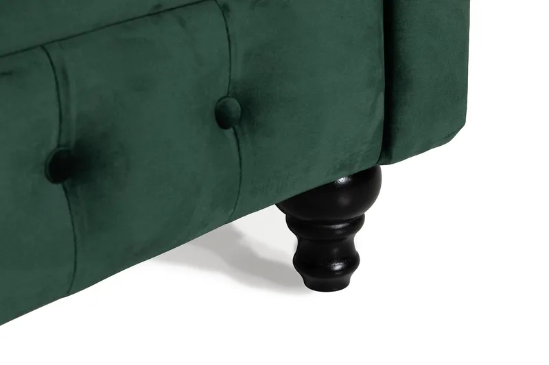 Chesterfield Lyx 3 sits Sammetssoffa - Djup soffa - Grön - Möbler - Soffa - Sammetssoffa
