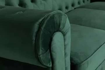Chesterfield Lyx 3 sits Sammetssoffa - Djup soffa - Grön - Möbler - Soffa - 3 sits soffa