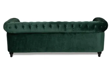 Chesterfield Lyx 3 sits Sammetssoffa - Djup soffa - Grön - Möbler - Soffa - 3 sits soffa