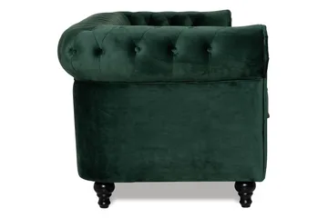 Chesterfield Lyx 3 sits Sammetssoffa - Djup soffa - Grön - Möbler - Soffa - 3 sits soffa