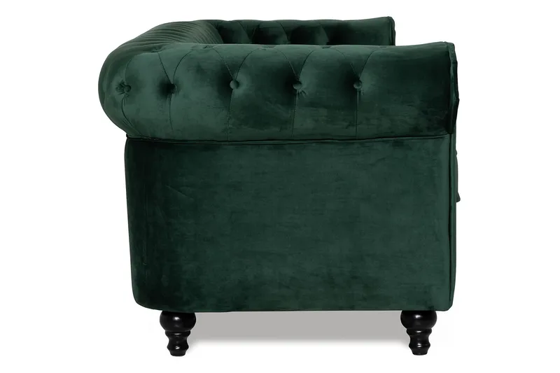 Chesterfield Lyx 3 sits Sammetssoffa - Djup soffa - Grön - Möbler - Soffa - Sammetssoffa