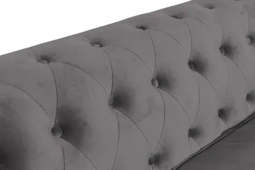 Chesterfield Lyx 3 sits Sammetssoffa - Djup soffa - Mörkgrå - Möbler - Soffa - 3 sits soffa
