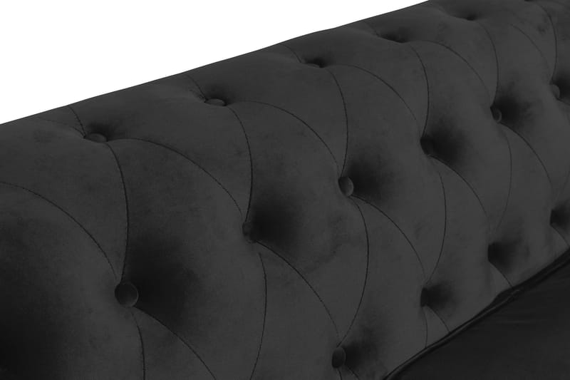 Chesterfield Lyx 3-sits Sammetssoffa - Djup soffa - Svart - Möbler - Soffa - Sammetssoffa