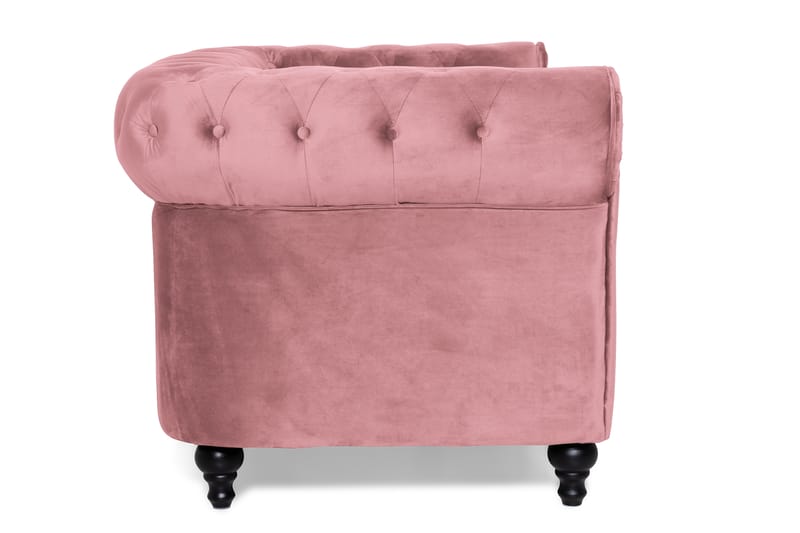 Chesterfield Lyx Sammetssoffa 2-sits - Rostrosa - 2 sits soffa - Chesterfield soffa - Sammetssoffa