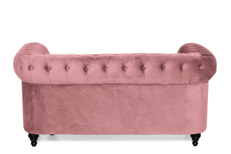 Chesterfield Lyx Sammetssoffa 2-sits - Rostrosa - Möbler - Soffa - Sammetssoffa