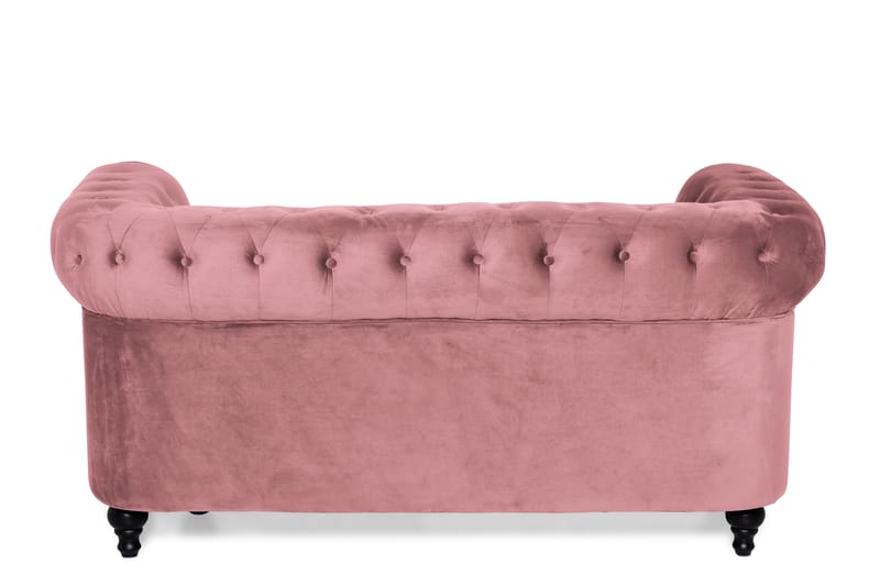 Chesterfield Lyx Sammetssoffa 2-sits - Rostrosa - 2 sits soffa - Chesterfield soffa - Sammetssoffa