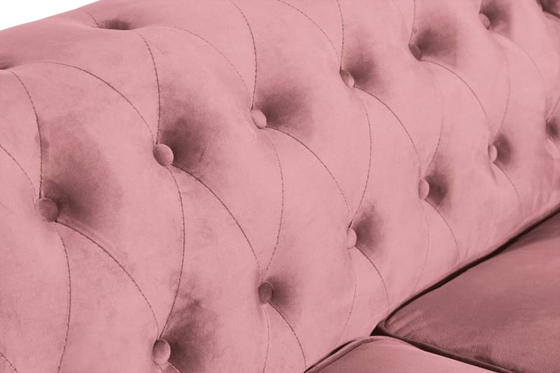 Chesterfield Lyx Sammetssoffa 2-sits - Rostrosa - Möbler - Soffa - Sammetssoffa