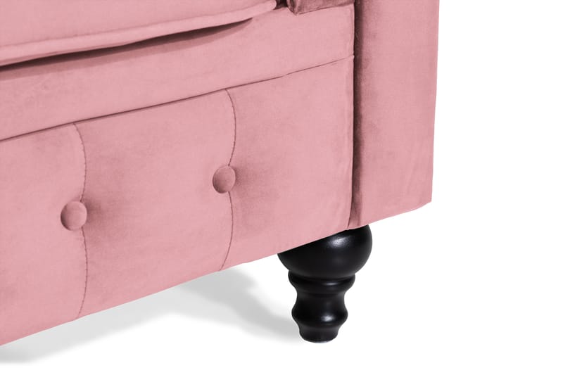 Chesterfield Lyx Sammetssoffa 2-sits - Rostrosa - 2 sits soffa - Chesterfield soffa - Sammetssoffa