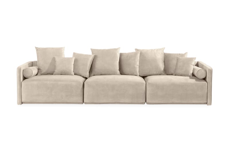 Chowchow 3-sits Sammetssoffa - Beige/Svart - Sammetssoffa - 3 sits soffa