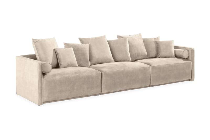 Chowchow 3-sits Sammetssoffa - Beige/Svart - Sammetssoffa - 3 sits soffa