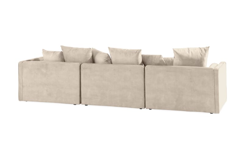 Chowchow 3-sits Sammetssoffa - Beige/Svart - Sammetssoffa - 3 sits soffa