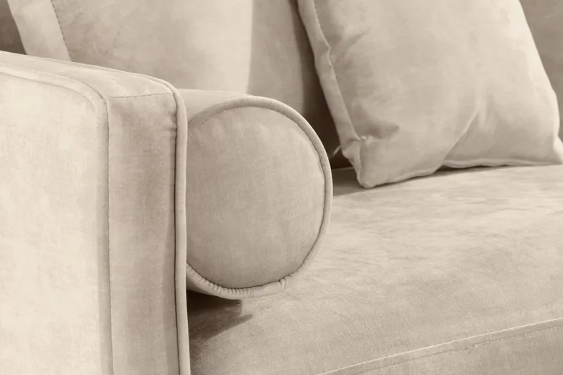 Chowchow 3-sits Sammetssoffa - Beige/Svart - Möbler - Soffa - Sammetssoffa