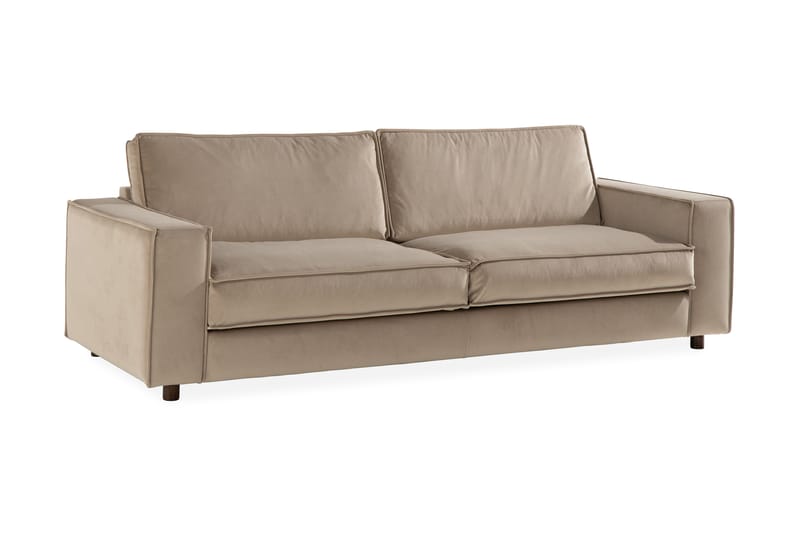 Cloudia Sammetssoffa 4-sits - Beige - Sammetssoffa - 4 sits soffa