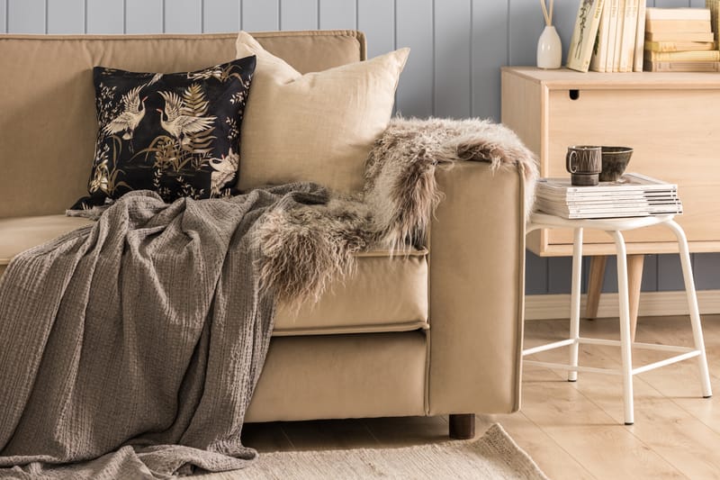 Cloudia Sammetssoffa 4-sits - Beige - Möbler - Soffa - Sammetssoffa