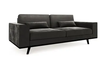 Copenhagen 3-sits Sammetssoffa - Mörkgrå - Möbler - Soffa - Sammetssoffa
