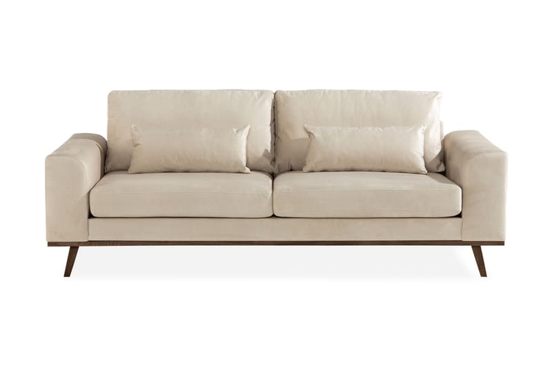 Copenhagen 3-sits Soffa Sammet - Beige - Sammetssoffa - 3 sits soffa