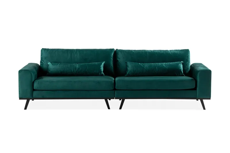 Copenhagen 4-sits Sammetssoffa, Grön