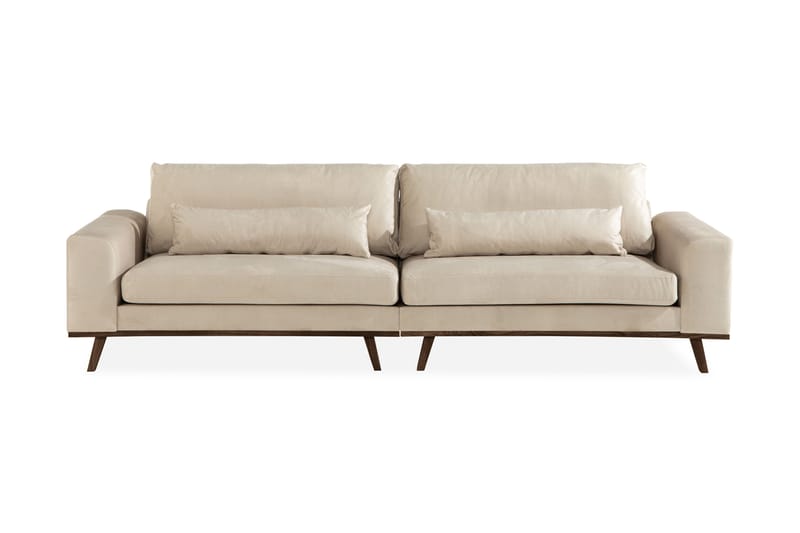 Copenhagen 4-sits Soffa Sammet - Beige - Sammetssoffa - 4 sits soffa