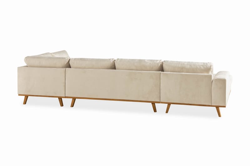 Copenhagen 5-sits Högervänd U-formad Large Soffa med Divan och Schäslong i Sammet - Beige - Möbler - Soffa - Sammetssoffa