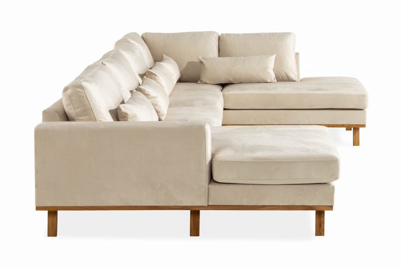 Copenhagen 5-sits Högervänd U-formad Large Soffa med Divan och Schäslong i Sammet - Beige - Möbler - Soffa - Sammetssoffa