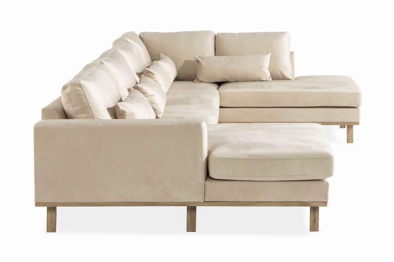 Copenhagen 5-sits Högervänd U-formad Soffa med Divan och Schäslong i Sammet - Beige - Möbler - Soffa - Sammetssoffa
