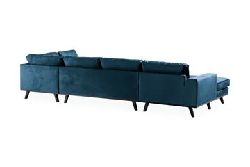 Copenhagen 5-sits Högervänd U-formad Soffa med Divan och Schäslong i Sammet - Blå - Möbler - Soffa - U-soffa