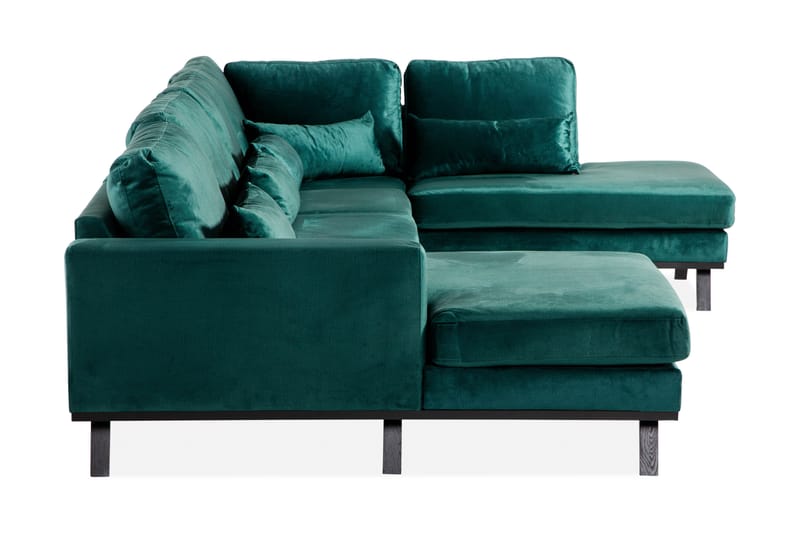 Copenhagen 5-sits Högervänd U-formad Soffa med Divan och Schäslong i Sammet - Grön - Möbler - Soffa - Sammetssoffa