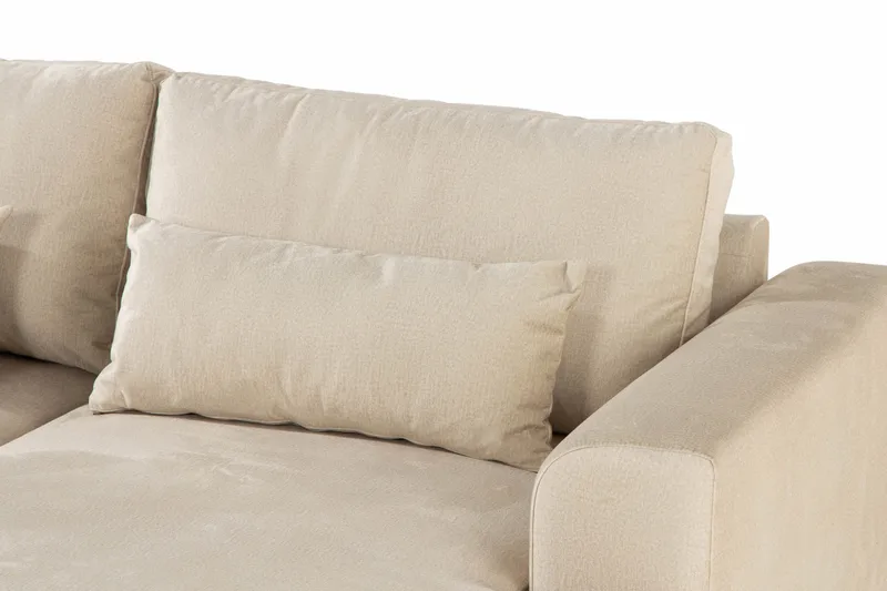 Copenhagen 5-sits Vänstervänd U-formad Large Soffa med Divan och Schäslong i Sammet - Beige - Möbler - Soffa - Sammetssoffa