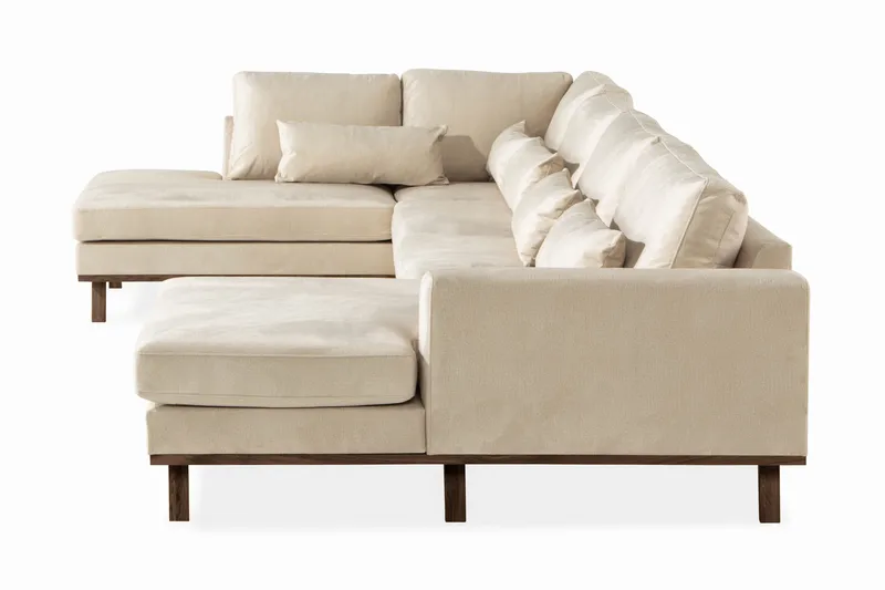 Copenhagen 5-sits Vänstervänd U-formad Large Soffa med Divan och Schäslong i Sammet - Beige - Möbler - Soffa - Sammetssoffa