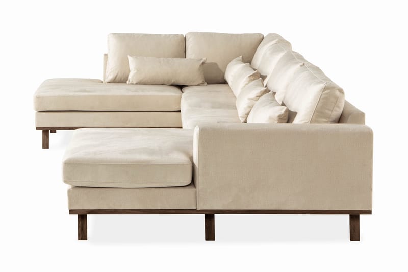 Copenhagen 5-sits Vänstervänd U-formad Large Soffa med Divan och Schäslong i Sammet - Beige - Möbler - Soffa - Sammetssoffa