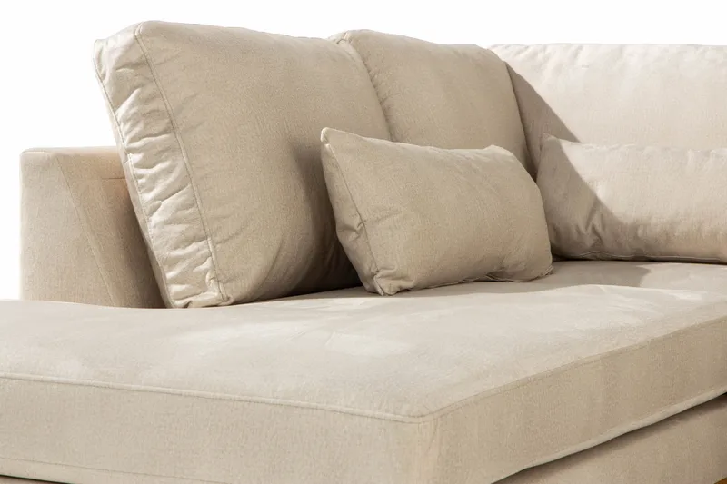 Copenhagen 5-sits Vänstervänd U-formad Soffa med Divan och Schäslong i Sammet - Beige - Möbler - Soffa - Sammetssoffa
