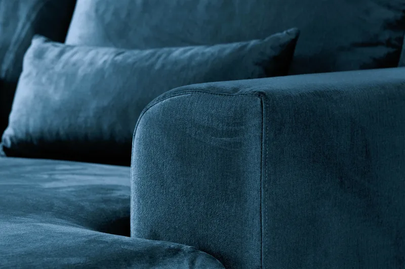 Copenhagen 5-sits Vänstervänd U-formad Soffa med Divan och Schäslong i Sammet - Blå - Möbler - Soffa - Sammetssoffa