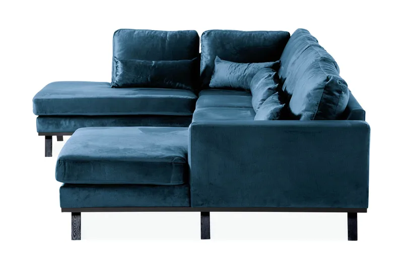 Copenhagen 5-sits Vänstervänd U-formad Soffa med Divan och Schäslong i Sammet - Blå - Möbler - Soffa - Sammetssoffa
