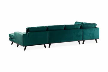 Copenhagen 5-sits Vänstervänd U-formad Soffa med Divan och Schäslong i Sammet - Grön - Möbler - Soffa - Sammetssoffa