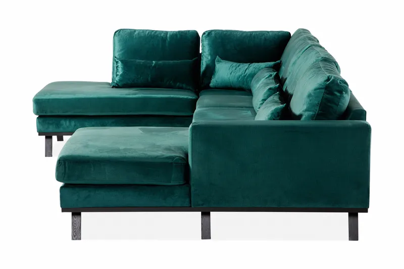 Copenhagen 5-sits Vänstervänd U-formad Soffa med Divan och Schäslong i Sammet - Grön - Möbler - Soffa - Sammetssoffa
