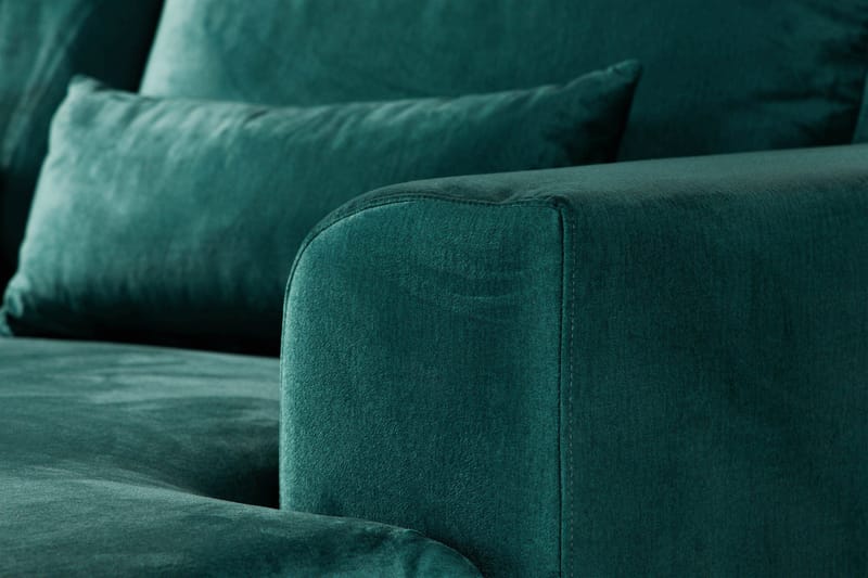 Copenhagen 5-sits Vänstervänd U-formad Soffa med Divan och Schäslong i Sammet - Grön - Möbler - Soffa - Sammetssoffa
