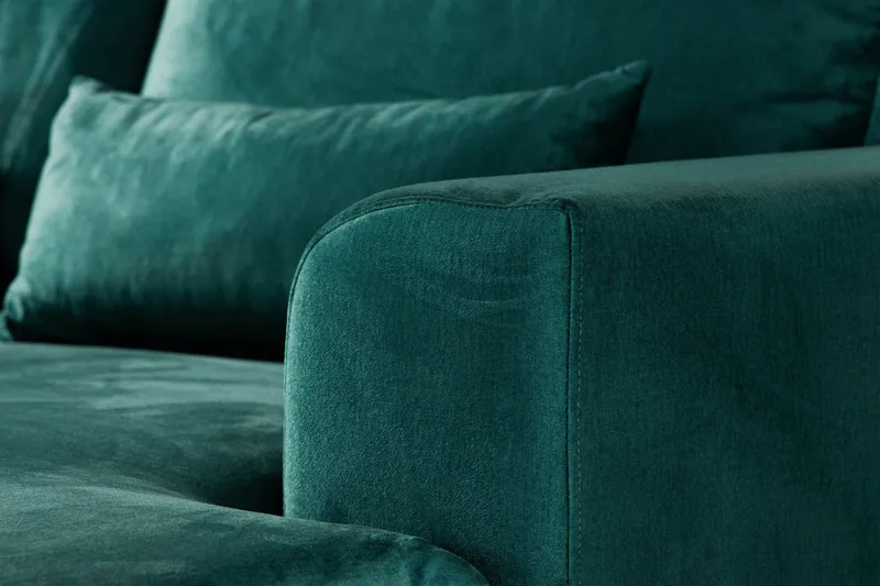 Copenhagen 5-sits Vänstervänd U-formad Soffa med Divan och Schäslong i Sammet - Grön - Möbler - Soffa - Sammetssoffa