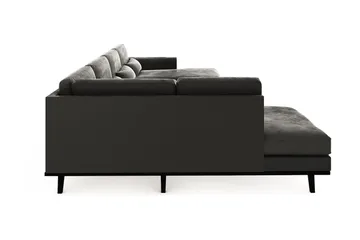 Copenhagen 5-sits Vänstervänd U-formad Soffa med Divan och Schäslong i Sammet - Mörkgrå - Möbler - Soffa - Sammetssoffa